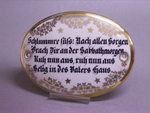 Porzellan grabschild judaika - grabschild,,