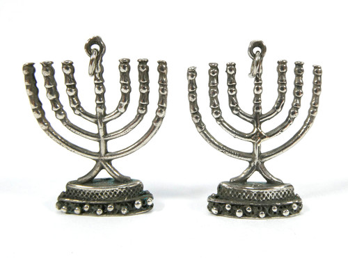 Silber menorah anhänger - menorah,