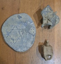 LOT 3x Blei Judaica - Dreidel